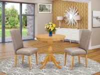 East West Furniture Eden 3-piece Traditional Wood Kitchen Table Set in Oak