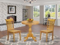 East West Furniture Eden 3-piece Traditional Wood Kitchen Table Set in Oak