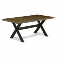 X677Ve650-6 6 Pc Set - 4 Dark Gotham Chairs & Table - 1 Wood Bench - Black