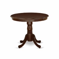 3 Pc Set 1 Table & 2 Cream Linen Fabric Padded Chair With High Back - Mahogany