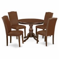 East West Furniture Hartland 5-piece Wood Dining Set in Mahogany