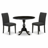 East West Furniture Dublin 3-piece Traditional Wood Dining Set in Black