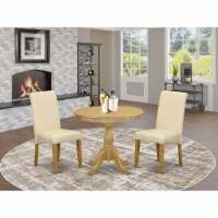 East West Furniture Antique 3-piece Wood Dining Table and Chair Set in Oak
