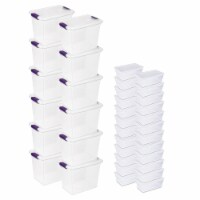 Sterilite 27 Quart Latch Lid Tote, 12 Pack, and 6 Quart Latch Lid Tote, 24 Pack