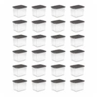 Sterilite ShelfTotes 50 Quart Clear Latched Plastic Storage Container, 24 Pack