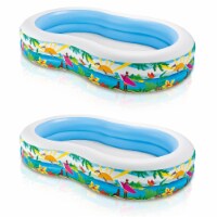 Intex 103  x 36  x 18  Swim Center Inflatable Paradise Seaside Kid Pool (2 Pack)