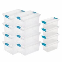 Sterilite Deep Clip Storage Box Container, 8 Pack & Medium Clip Box, 4 Pack