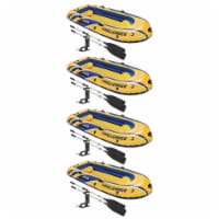 Intex Challenger 3 Inflatable Raft Boat Set With Pump And Oars