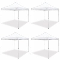 Caravan Canopy Pro 2 10 x 10 Foot Straight Leg Instant Canopy, White (4 Pack)