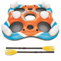Bestway 101 Inch Rapid Rider 4-Person Floating Raft and Intex French Boat Oars