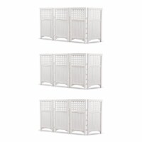 Suncast Outdoor Garden Yard 4 Panel Screen Enclosure Gated Fence, White (3 Pack)
