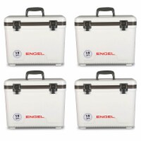 Engel 19 Quart Fishing Dry Box Ice Cooler with Shoulder Strap, White (4 Pack)