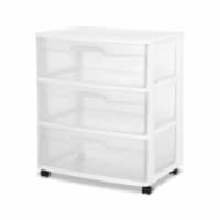 Sterilite At Home 3 Drawer Wide Storage Cart Container with Casters (4 Pack) Perspective: Main