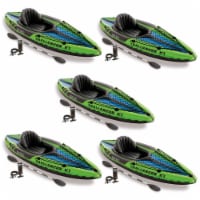 Intex Challenger K1 1-Person Inflatable Sporty Kayak w/ Oars And Pump (5 Pack)