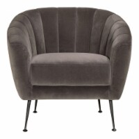 Moe's Home Collection Marshall Velvet Upholstered Accent Chair in Gray