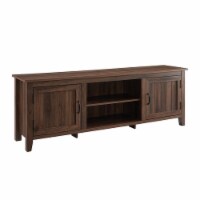 Walker Edison 70  Modern Farmhouse Wood TV Stand in Dark Walnut