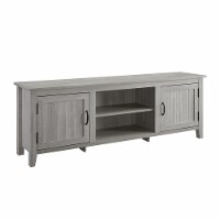 Walker Edison 70  Modern Farmhouse Wood TV Stand in Stone Gray
