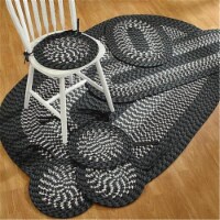 Better Trends BRAL5080BLGRY Alpine Braided Rug Set - Black & Grey - 7 Piece