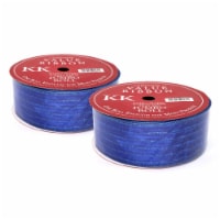 Queens of Christmas RBN-5279252-DB-2PK Dark Blue with Metalic Stripes Jumbo Ribbon