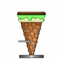 Queens of Christmas WL-ICECR-BARST-MINT 2.75 ft. Mint Ice Cream Cone Bar Stool