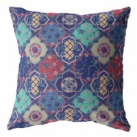 Flower Diamonds Broadcloth Indoor Outdoor Blown And Closed Pillow Navy And Red