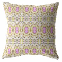 Geo Flowers Broadcloth Indoor Outdoor Blown And Closed Pillow Yellow