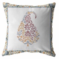 Fall Leaf Broadcloth Blown And Closed Pillow Orange And Red On White