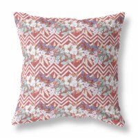 Lily Garden Stripes Broadcloth Blown And Closed Pillow In Red White