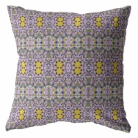 Geo Flowers Double Sided Suede Pillow, Zippered, Purple