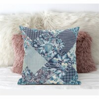 Amrita Sen Arizona Floral Patches 18 x18  Suede Pillow in Green Pink