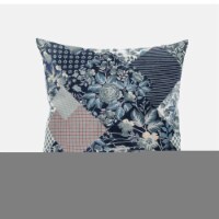 Arizona Floral Patches Suede Zippered Pillow With Insert In Light Blue