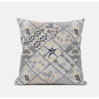 Fall Patch Snowflowers Suede Zippered Pillow With Insert In Dark Green Peach