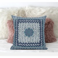Holy Tie Die Flower Suede Zippered Pillow With Insert In Bright Blue