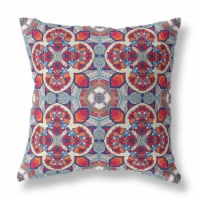 Clover Leaf Floral Suede Blown And Closed Pillow Red Orange Blue