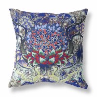 Vase Sunflower Matches Suede Zippered Pillow With Insert Electric Blue