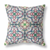 Clover Leaf Floral Suede Zippered Pillow With Insert Green Red White