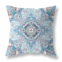 Buddha Flower Ceremony Broadcloth Blown And Closed Pillow Light Blue