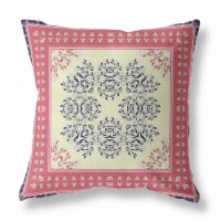 Window Wreath Palace Broadcloth Blown And Closed Pillow In Cream Hot Pink
