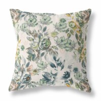 Watercolor Lilac Bulb Broadcloth Blown And Closed Pillow In White Green