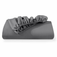Bare Home Microfiber Dual-Pocket Fitted Sheet - Grey, Twin XL Perspective: Main