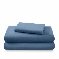 Bare Home Twin Cotton Flannel Sheet Set - Coronet Blue Perspective: Main