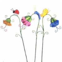 Home & Garden Sleepy Flowers Set/3 Metal Ladybug Snail Inch Worm S21063