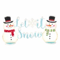 Round Top Collection Snowman Centerpiece Metal Christmas Let It Snow C21074