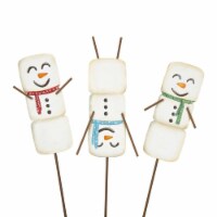 Christmas Marshmallow Snowmen Set/3 Stake Metal Outdoor Indoor C22026