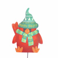 Christmas Pet Cardinal Gnome Stake Metal Holiday Winter C22056
