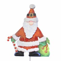Christmas Santa Gnome. Metal Candy Cane Gift Bag C22059