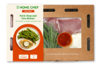 Home Chef Meal Kit Pork Chop With Feta Butter And Roasted Red Pepper Pesto Green Beans Perspective: Main