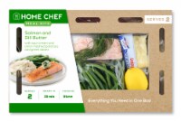 Home Chef Meal Kit Salmon and Dill Butter with Sour Cream and Onion Mashed Potatoes and Green Beans Perspective: Main