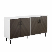 58  Mid Century Modern Faux Bookmatch TV Stand - Brown/White