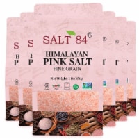Salt 84 Pink Salt, Fine Salt Standup Bag, 100% Pure Natural Rock Salt | Pack of 6 – 1lbs Each